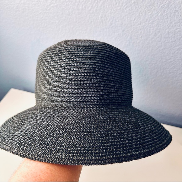 San Diego Hat Company Black/ Dark Grey Women’s Braided Sun Hat, 3-Inch Brim - Picture 8 of 9